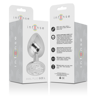 INTENSE - ANALPLUG AUS ALUMINIU MMETALL MIT SILBERNEM KRISTALL, GRÖSSE L