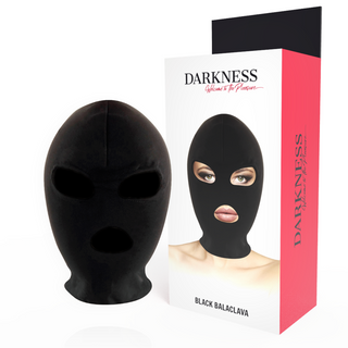 DARKNESS - BDSM-SUBMISSION-MASKE, ÖFFNUNG AN MUND UND AUGEN - SCHWARZ