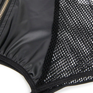 SUBBLIME - 954451 SEXY MESH KLEID LEDER SCHWARZ L/XL