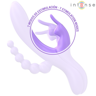 INTENSE - MIKO DREIFACHVIBRATOR RABBIT & STIMULATOR & ANAL 7 VIBRATIONEN LILA