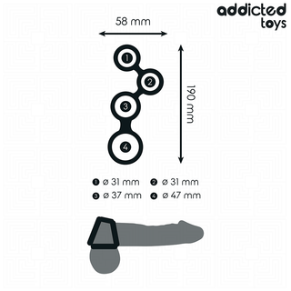 ADDICTED TOYS - PENISRING MIT TEILERN FÜR HODEN