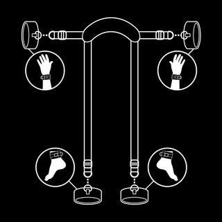 FETISH SUBMISSIVE - MEISTERPOSITION MIT 4 NOPRENE-GEFÜTTERT HANDSCHELLEN